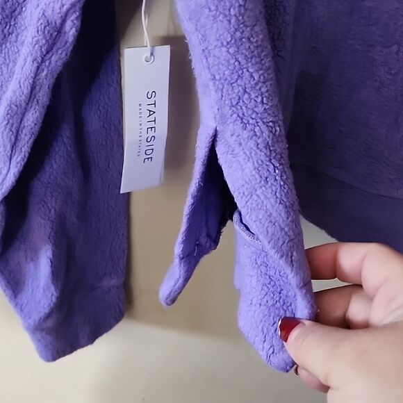 Anthroologie (stateslide) fuzzy soft Hoodie pullover XS NWT - Picture 5 of 6